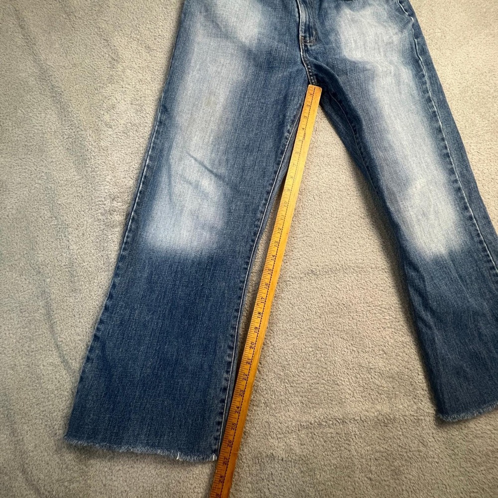 Vintage Y2K Abercrombie & Fitch Mens 31x28 Blue Faded Raw Hem Straight Leg Jeans - Picture 6 of 14
